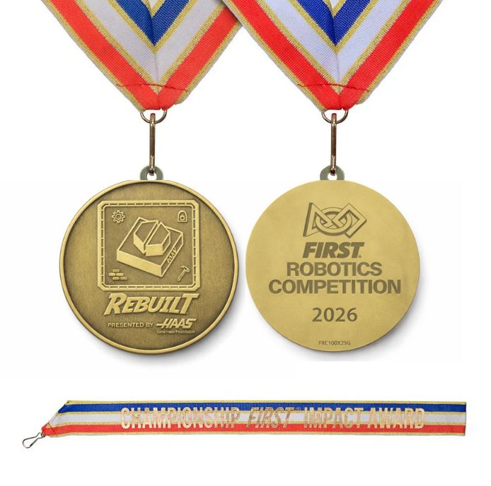 2026 Rebuilt Championship Medallions, Gold - FIRST® Impact Award (Sold In Packs of 5)