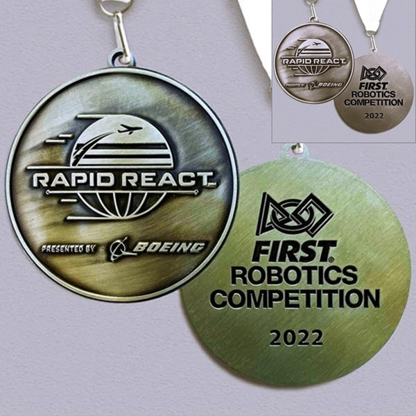 2022 RAPID REACT Medallions with White Ribbon - Gold or Silver (Sold In Packs of 5)