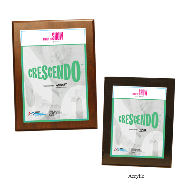 FIRST® Impact Award Plaque - District 9" x 12" (2 styles)